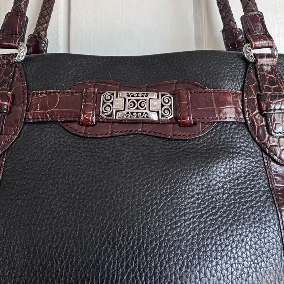 Vintage Brighton Black Leather Shoulder Bag